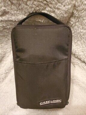 Case Logic Black 15 CD Carrying Case Zipper Storage Tote Front Pouch Vintage